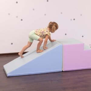 IGLU Mega Fun Slider minkštas laiptelių ir čiuožyklos rinkinys, pastelinis