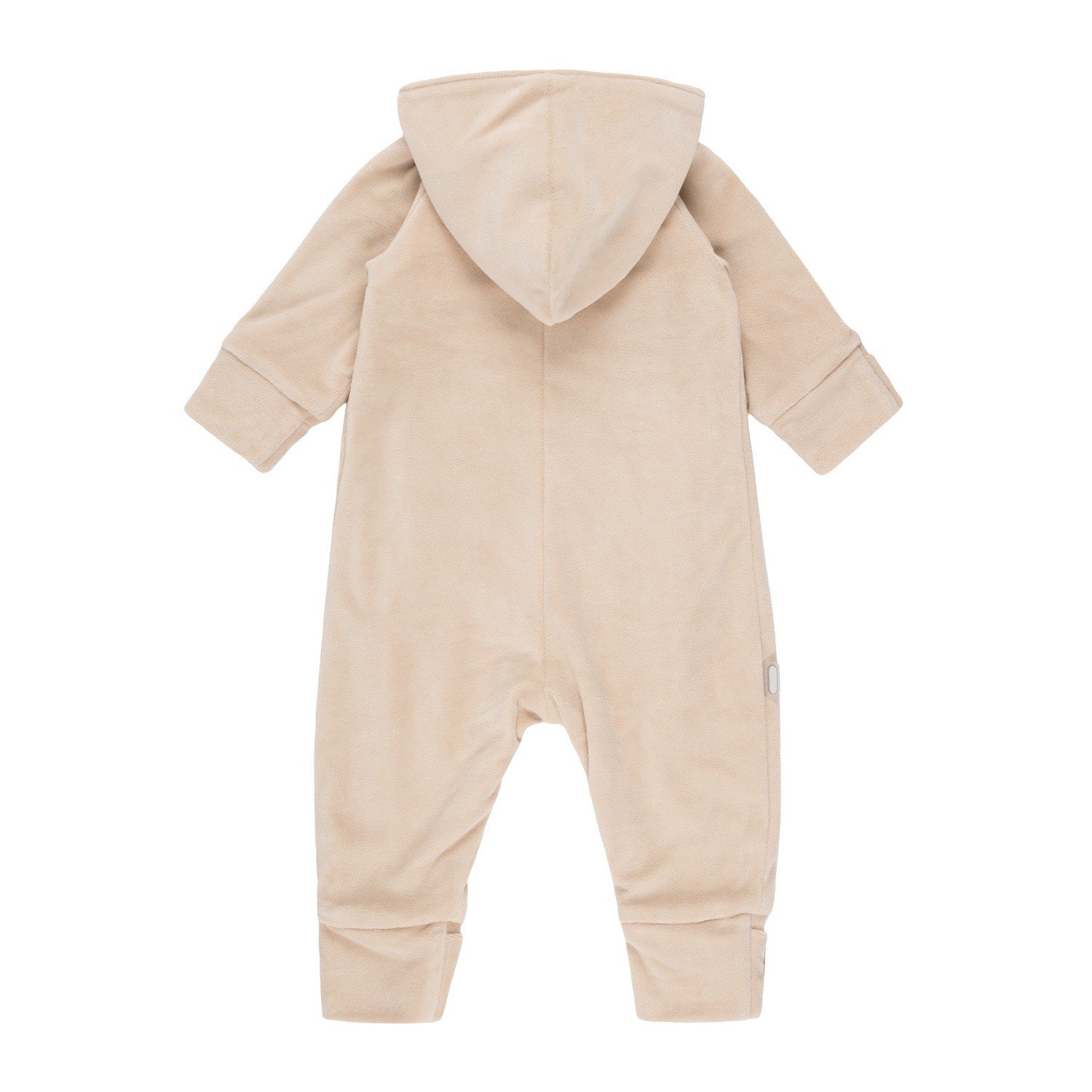 Beige Velvet Baby Overall with Merino Wool Lining - Image 3