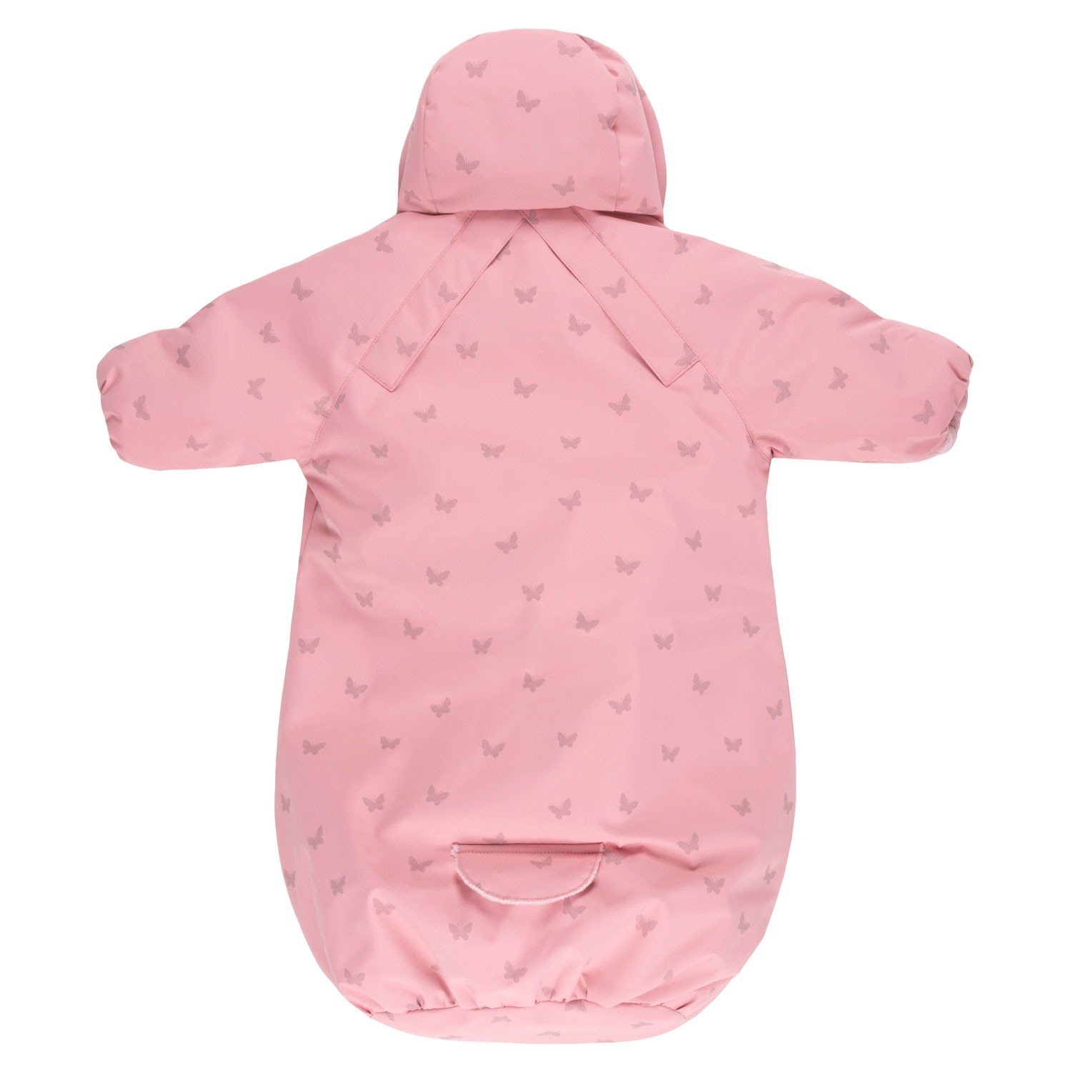 Pink Reflective Merino Wool-Lined Spring/Autumn Bunting Pram Suit - Image 3