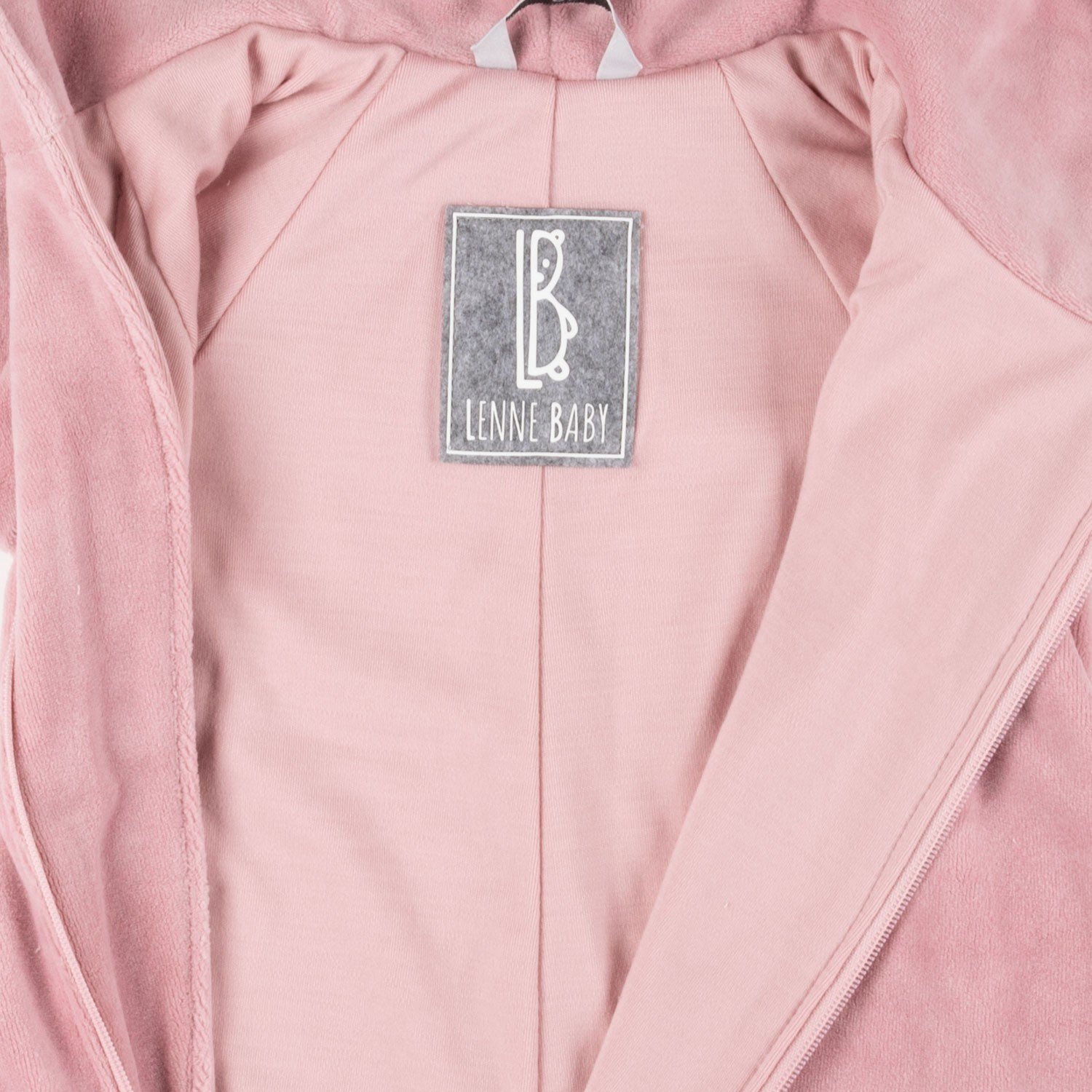 Pink Velvet Baby Overall with Merino Wool Lining - Image 2