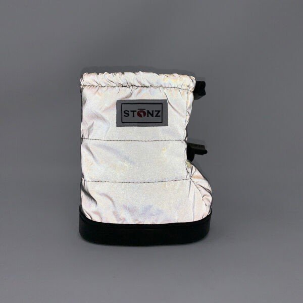 Toddler Puffer Booties - Reflective Silver - Image 2